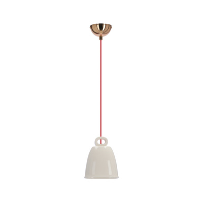 Lampa wisząca SEWILLA biała - z ceramicznym kloszem - skandynawska lampa do kuchni i jadalni