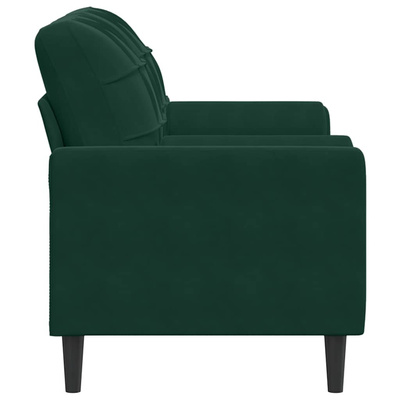 2-osobowa sofa z poduszkami, ciemnozielona, 140 cm, aksamit
