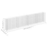 vidaXL Podwyższona donica gabionowa, galwanizowana stal, 360x30x90 cm
