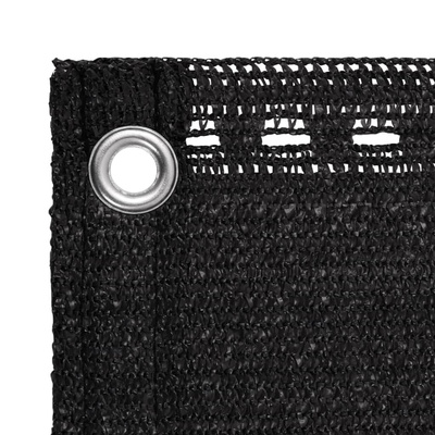 Parawan balkonowy, czarny, 120x400 cm, HDPE