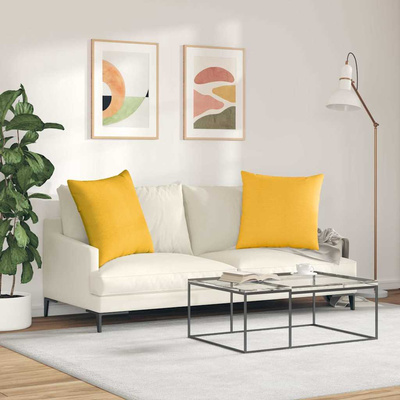 Poduszki na sofę 2 pcs Jasnożółty 80 x 80 cm Tkanina sztruksowa