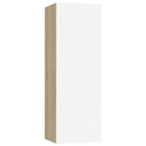 vidaXL Szafki telewizyjne, 2 szt., biel i dąb sonoma, 30,5x30x90 cm