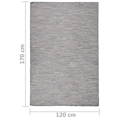 vidaXL Dywan zewnętrzny o płaskim splocie 120x170cm, brązowo-niebieski