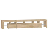 vidaXL Szafka pod TV z oświetleniem LED, dąb sonoma, 230x36,5x40 cm