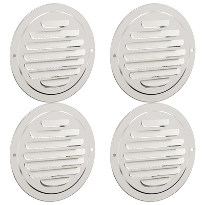 Pokrywy wentylacyjne 4 pcs Srebrny 80 mm Stal nierdzewna