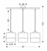 Porto lampa wisząca czarny 3x60w e27 abażur czarny+fornir