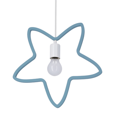 Single Ss Lampa Wisząca 1X20W E27 Iq Kids Niebieski