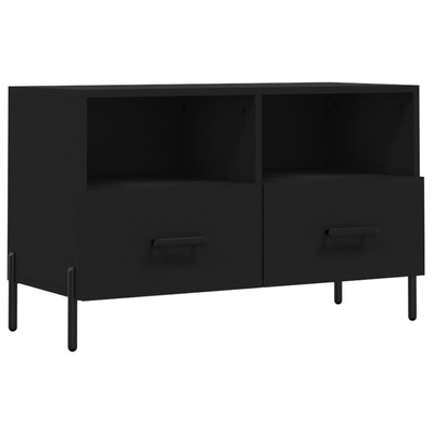 vidaXL Szafka pod TV, czarna, 80x36x50 cm, materiał drewnopochodny wariant 6