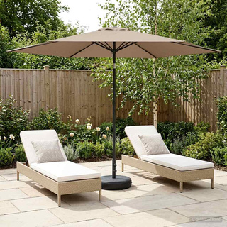 Parasol ogrodowy z podstawą 300 x 300 cm Poliester Prostokątny