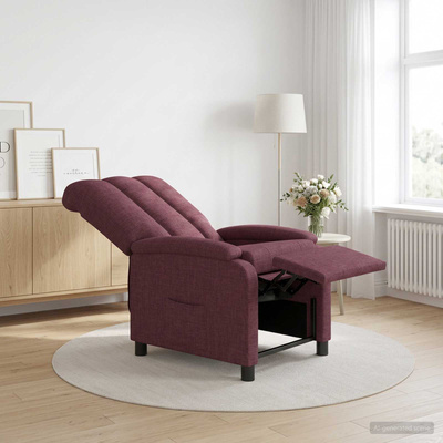 Fotel recliner Fioletowy tkanina
