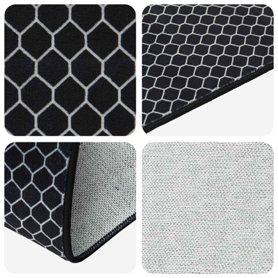 Chodnik dywanowy ORIZ 1150 gsm Czarny wzór siatkowy