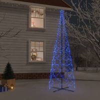 vidaXL Choinka stożkowa, 1400 niebieskich diod LED, 160x500 cm