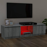 vidaXL Szafka pod TV, z LED, szary dąb sonoma, 140x40x35,5 cm