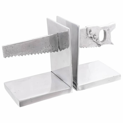 Podpórki do książek 2 pcs Srebrny 11 x 14 x 17,5 cm Aluminium