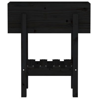 vidaXL Donica ogrodowa, czarna, 62x30x69 cm, lite drewno sosnowe