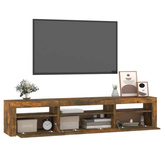 vidaXL Szafka pod TV z oświetleniem LED, przydymiony dąb, 195x35x40 cm