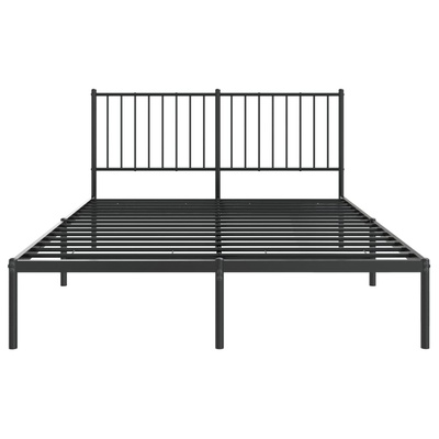 Metalowa rama łóżka z wezgłowiem czarna, 140x200 cm model standard