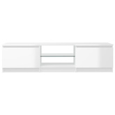 vidaXL Szafka pod TV z LED, biała, wysoki połysk, 140x40x35,5 cm