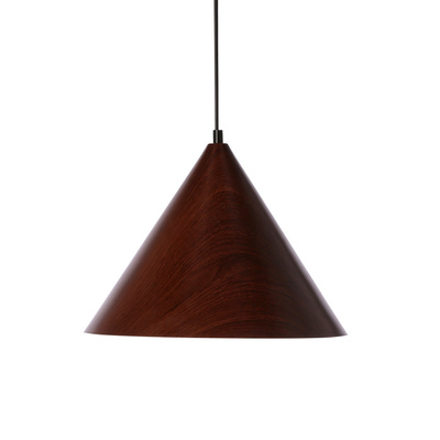 Dunca Lampa Wisząca 32 Czarny 1X40 E27 Klosz Ciemny Orzechowy