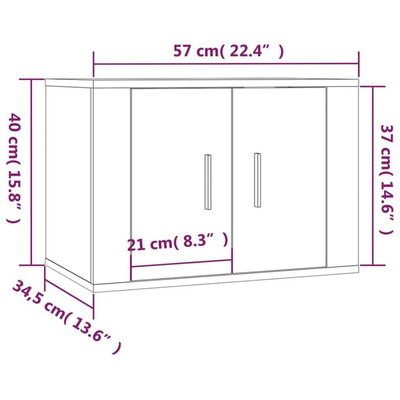 vidaXL Wiszące szafki telewizyjne, 2 szt., białe, 57x34,5x40 cm