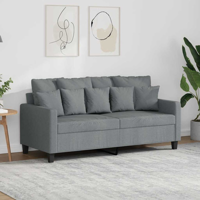 Sofa 2-osobowa, jasnoszara, 140 cm, tapicerowana tkaniną