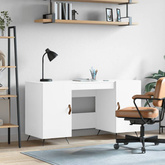 vidaXL Biurko, białe, 140x50x75 cm, materiał drewnopochodny wariant 5