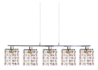 Lampa wisząca Classic z kryształkami 5-punktowa chromowana nad stół