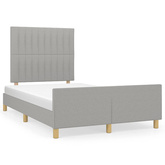vidaXL Rama łóżka z zagłówkiem, jasnoszara, 120x200 cm, tkanina model standard