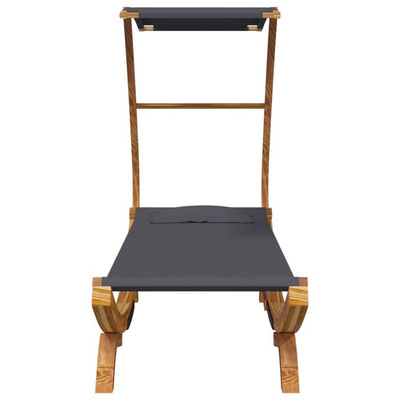 vidaXL Leżak z zadaszeniem, 100x190x134 cm, gięte drewno, antracytowy