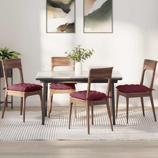 Poduszki na siedziska 4 pcs Czerwone wino 40 x 40 x 6 cm