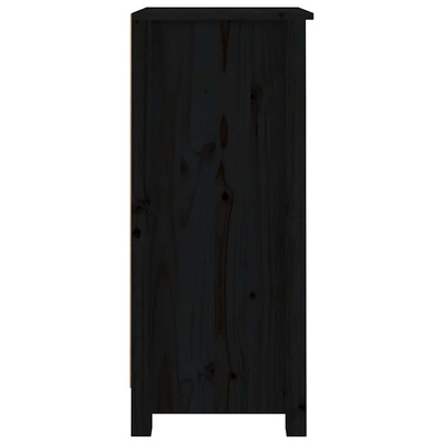 Szafki, 2 szt., czarne, 40x35x80 cm, lite drewno sosnowe