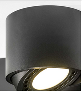 Oprawa natynkowa GISUMI z regulowanym kątem ES111/AR111 okrągła czarna 140x100mm