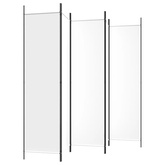 Parawan 5-panelowy, biały, 250x200 cm, tkanina
