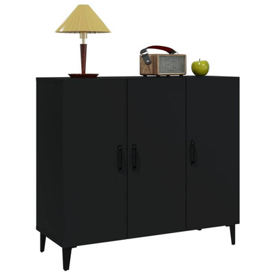 vidaXL Szafka, czarna, 90x34x80 cm, materiał drewnopochodny