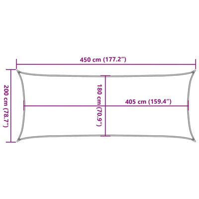Żagiel przeciwsłoneczny, 160 g/m², jasnoszary, 2x4,5 m, HDPE