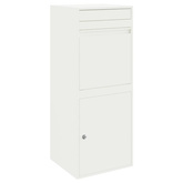 Skrzynka na przesyłki z drzwiami Biały 41 x 38 x 103 cm Stal