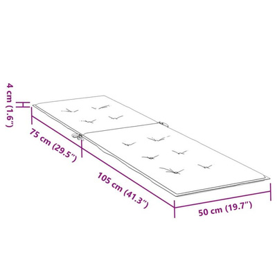 vidaXL Poduszka na leżak, kolor taupe, (75+105)x50x4 cm