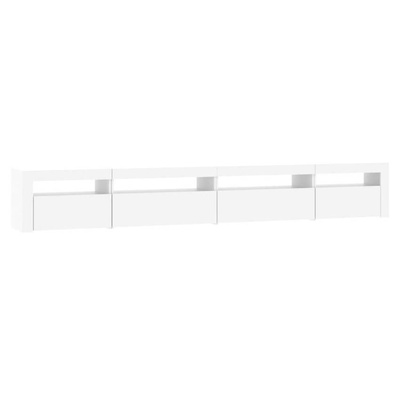 vidaXL Szafka pod TV z oświetleniem LED, biała, 270x35x40 cm