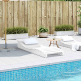 vidaXL Leżak, biały, 205x60x31,5 cm, lite drewno sosnowe