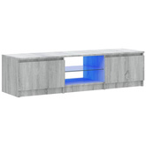 vidaXL Szafka pod TV, z LED, szary dąb sonoma, 140x40x35,5 cm