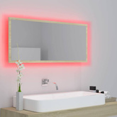 vidaXL Lustro łazienkowe LED, kolor dąb sonoma, 100x8,5x37 cm, akryl