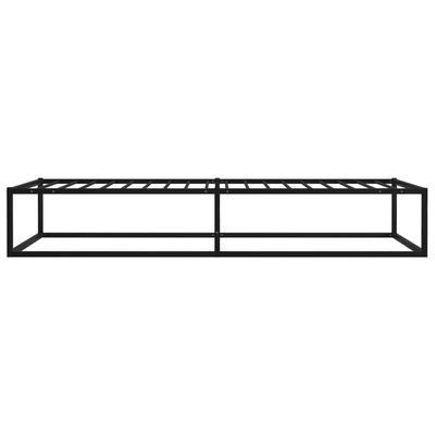 Rama łóżka, czarna, metalowa, 90 x 200 cm