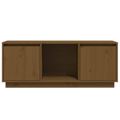 vidaXL Szafka pod TV, miodowy brąz, 110,5x35x44cm, lite drewno sosnowe