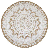 vidaXL Dywan pleciony z juty z nadrukiem, 240 cm, okrągły