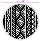 Dywan na zewnątrz, czarny, ?120 cm, PP vidaXL