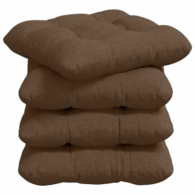 Poduszki na siedziska 4 pcs Brązowy 40 x 40 x 12 cm tkanina