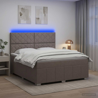 Łóżko z box spring LED z materacem Ciemnoszary 140 x 190 cm
