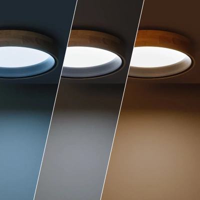 Plafon LED 21W Okrągły 50 cm Naturalne Drewno 3 Barwy Świecenia Abruzzo Vero