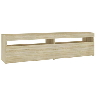 Szafki pod TV z LED, 2 szt., dąb sonoma, 75x35x40 cm