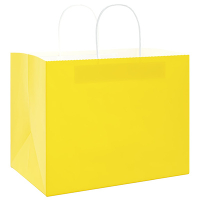 Torby papierowe 250 szt. z uchwytami żółte 32x22x24 cm